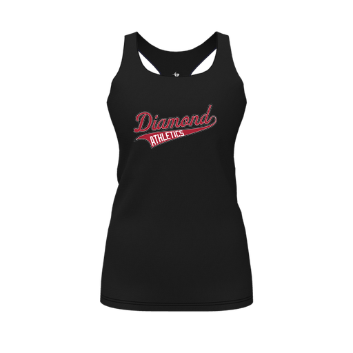 [CUS-DFW-RCBK-PER-BLK-FYS-LOGO2] Racerback Tank Top (Female Youth S, Black, Logo 2)