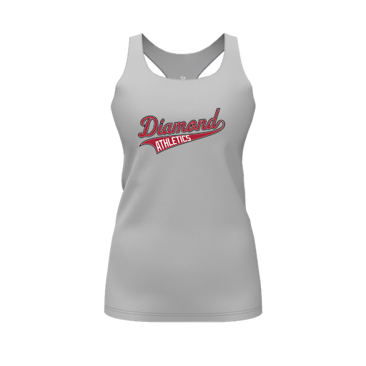 [CUS-DFW-RCBK-PER-GRY-FYS-LOGO2] Racerback Tank Top (Female Youth S, Gray, Logo 2)