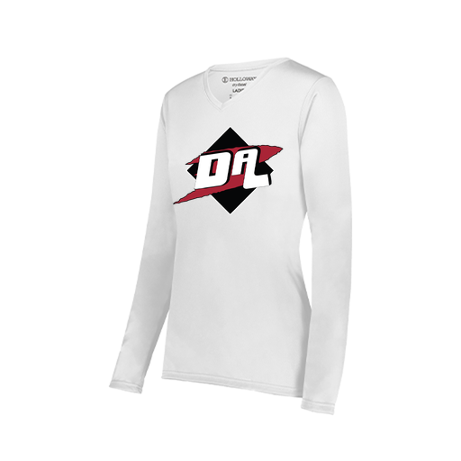 [222824.005.S-LOGO1] Ladies LS Smooth Sport Shirt (Female Adult S, White, Logo 1)